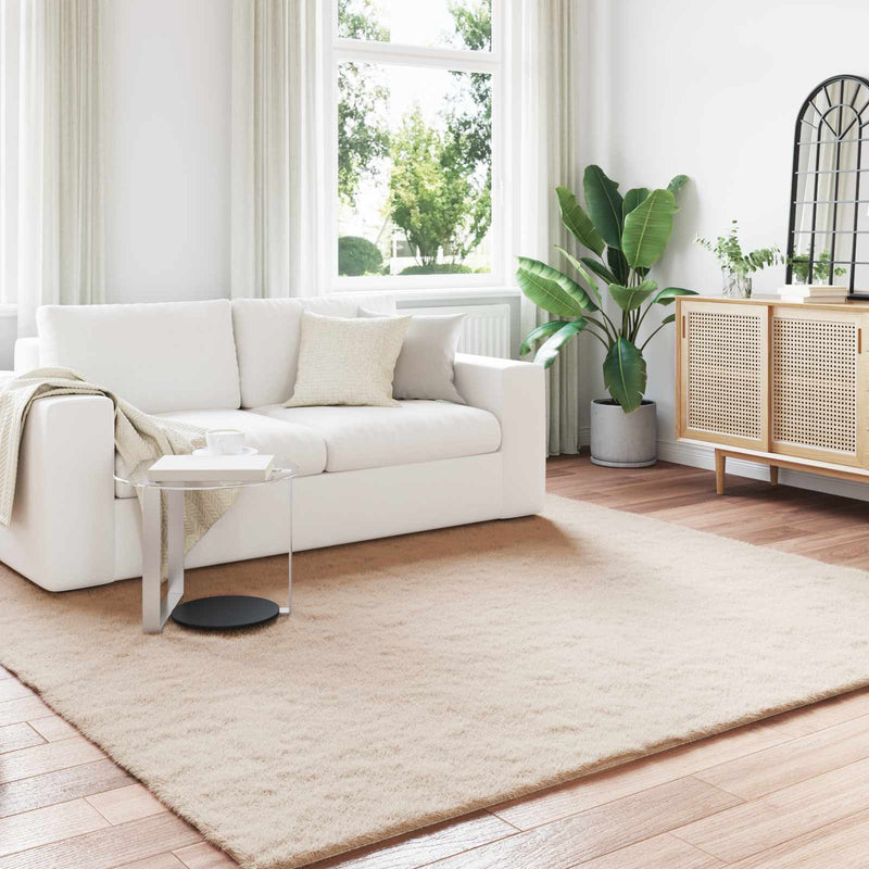 Afbeelding laden in galerijviewer, Vidaxl nep konijnenbont tapijt olite taupe 200 x 200 cm polyester