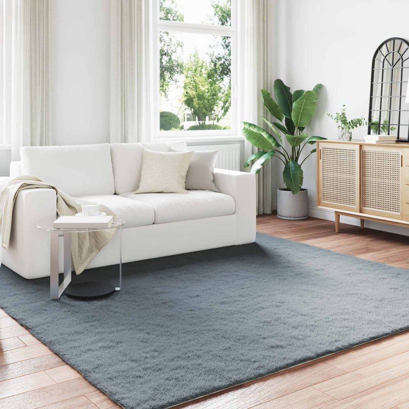 ギャラリービューアに画像をロードする, Vidaxl nep konijnenbont tapijt olite antraciet 240 x 240 cm polyester