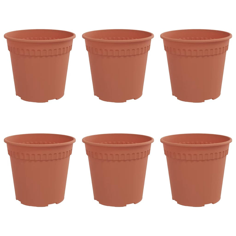 Afbeelding laden in galerijviewer, Vidaxl ronde bloempot 6 pcs baksteenrood ø 19 x 16 cm kunststof