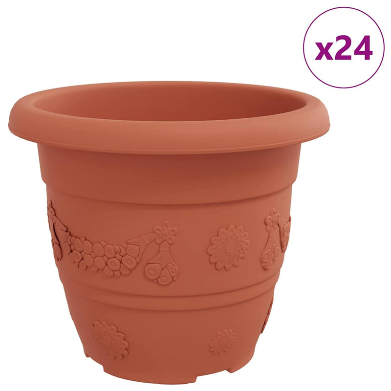 Chargez l'image dans la visionneuse de la galerie, Vidaxl ronde bloempot 24 pcs baksteenrood ø 26 x 21.5 cm kunststof