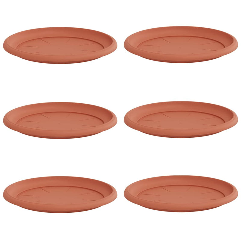 ギャラリービューアに画像をロードする, Vidaxl ronde bloemenschalen 6 pcs baksteenrood ø 27 x 2,5 cm kunststof