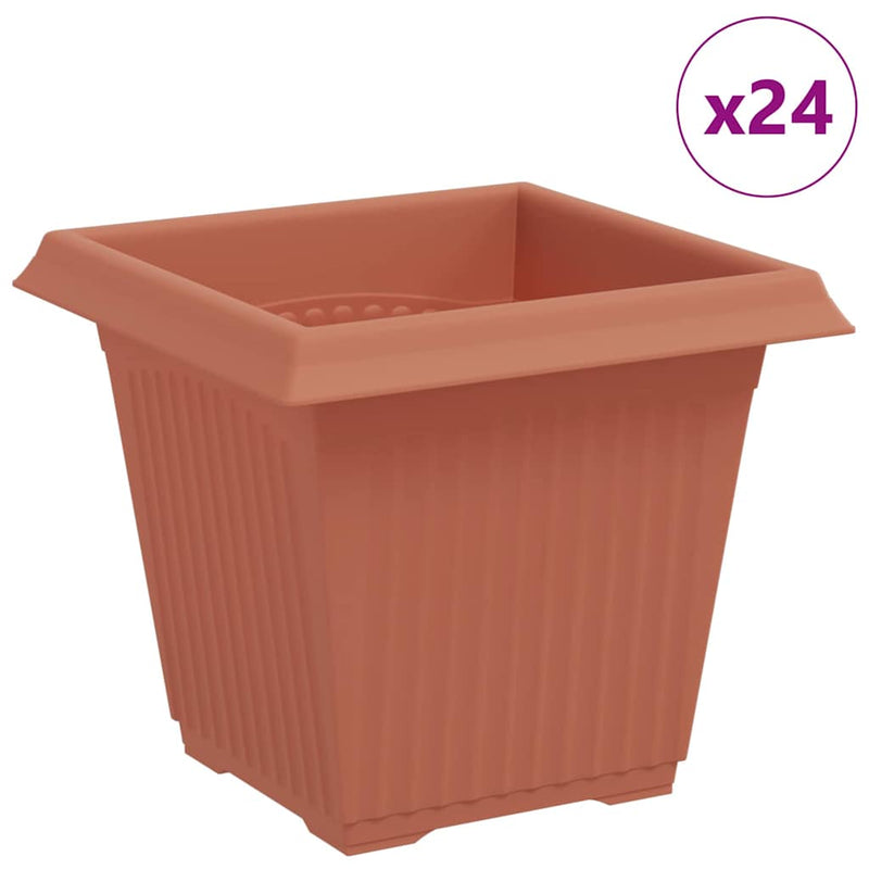 Chargez l'image dans la visionneuse de la galerie, Vidaxl vierkante bloempot 24 pcs baksteenrood 16 x 16 x 14 cm