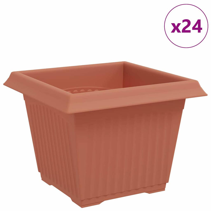 ギャラリービューアに画像をロードする, Vidaxl vierkante bloempot 24 pcs baksteenrood 23 x 23 x 17,5 cm