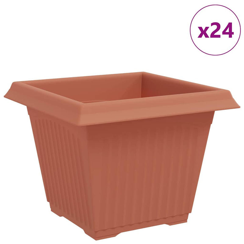 Chargez l'image dans la visionneuse de la galerie, Vidaxl vierkante bloempot 24 pcs baksteenrood 28,5 x 28,5 x 22 cm