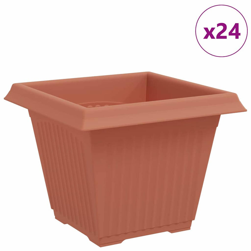 Chargez l'image dans la visionneuse de la galerie, Vidaxl vierkante bloempot 24 pcs baksteenrood 38 x 38 x 30 cm