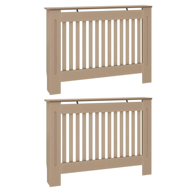 Chargez l'image dans la visionneuse de la galerie, Vidaxl radiatorafdekking 2 pcs bruin 112 x 19 x 81,5cm bewerkt hout