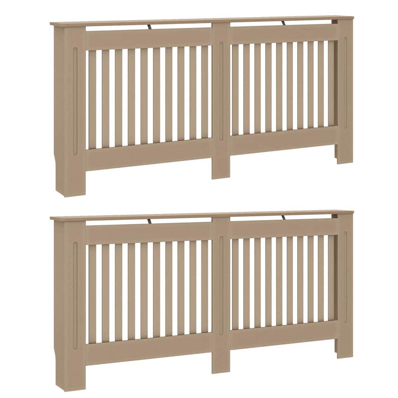 Chargez l'image dans la visionneuse de la galerie, Vidaxl radiatorafdekking 2 pcs bruin 172 x 19 x 81,5 cm bewerkt hout