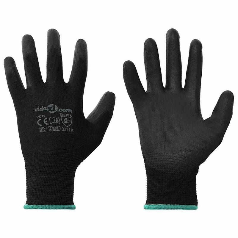ギャラリービューアに画像をロードする, Vidaxl werkhandschoenen 24 pcs zwart 11 xxl polyester