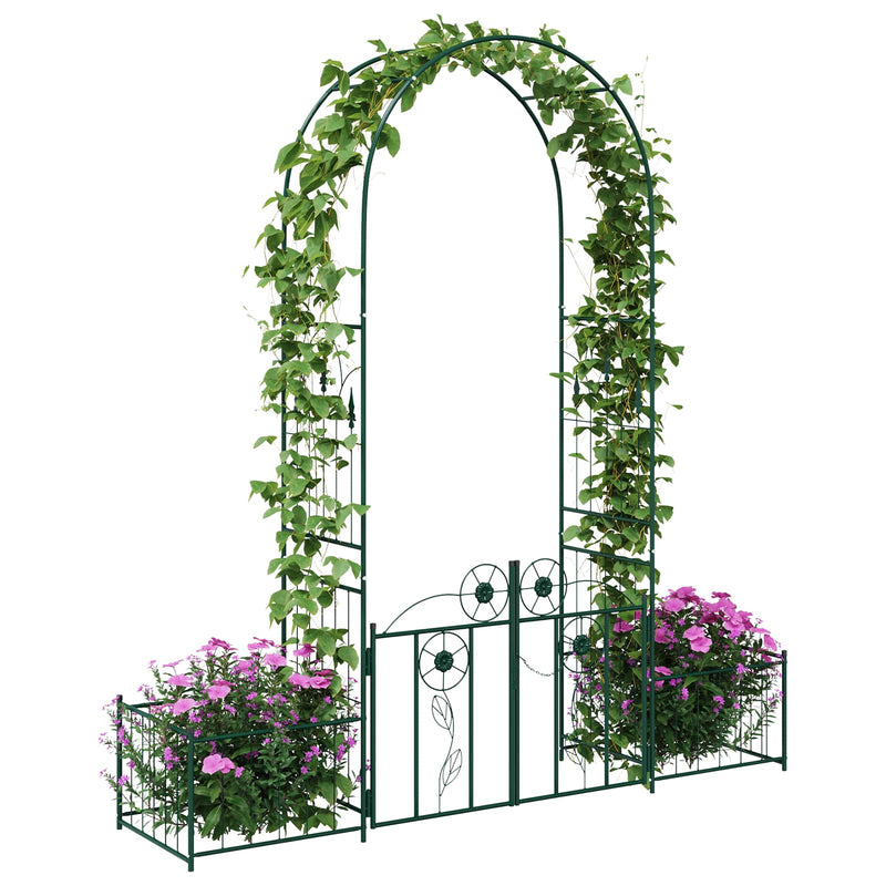 Chargez l'image dans la visionneuse de la galerie, Vidaxl tuin boog met slot groen 203 x 50 x 218 cm