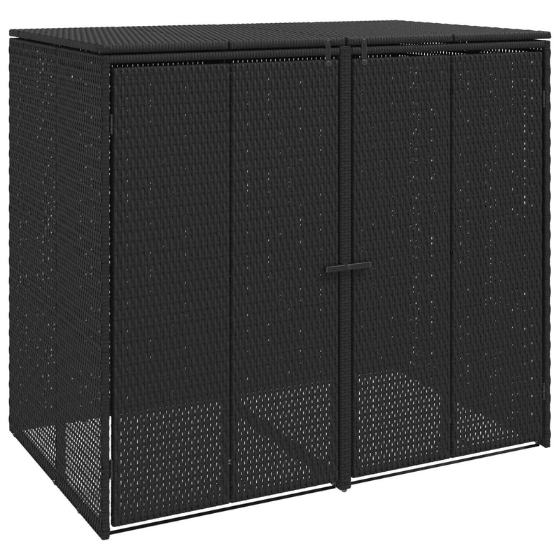 Chargez l'image dans la visionneuse de la galerie, Vidaxl afvalbak box 2 pcs zwart 65 x 80 x 115 cm polyetheen