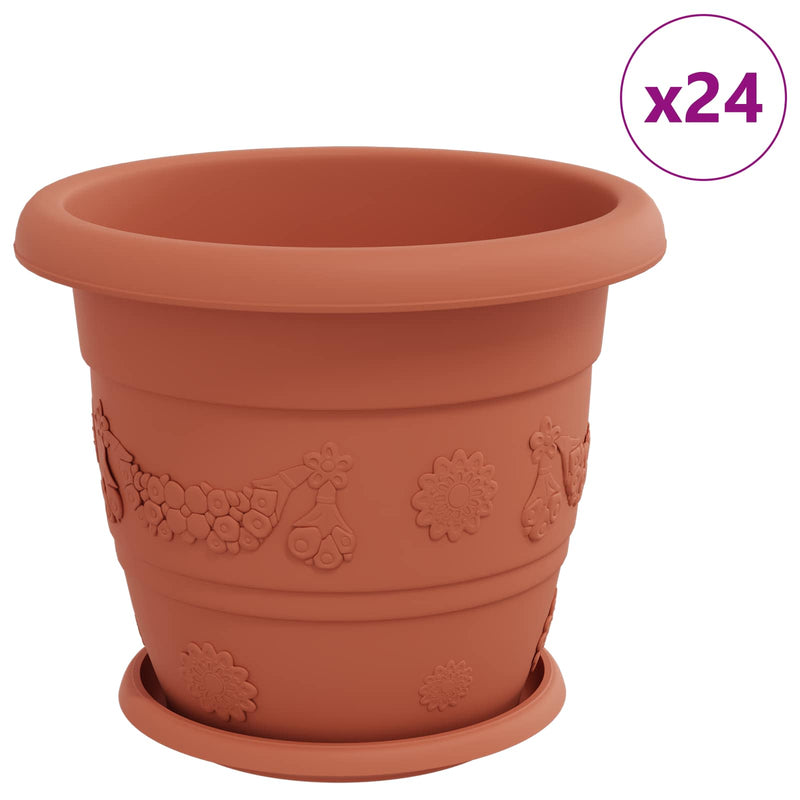 Chargez l'image dans la visionneuse de la galerie, Vidaxl plantenpotten 24 pcs baksteenrood ø 26 x 21.5 cm kunststof
