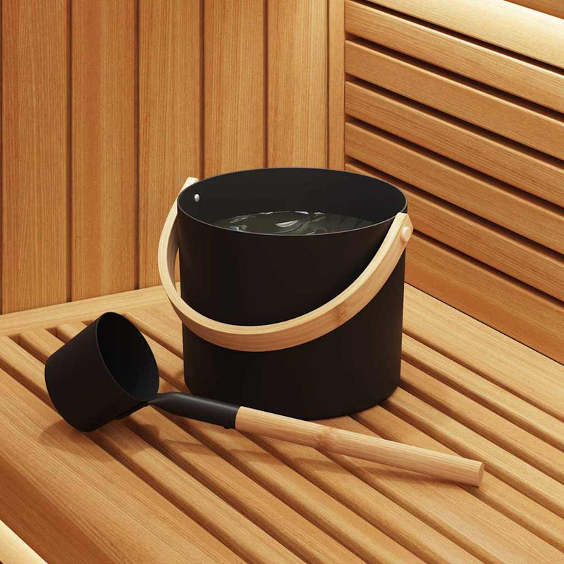 Chargez l'image dans la visionneuse de la galerie, Vidaxl sauna accessoire set 2 pcs zwart