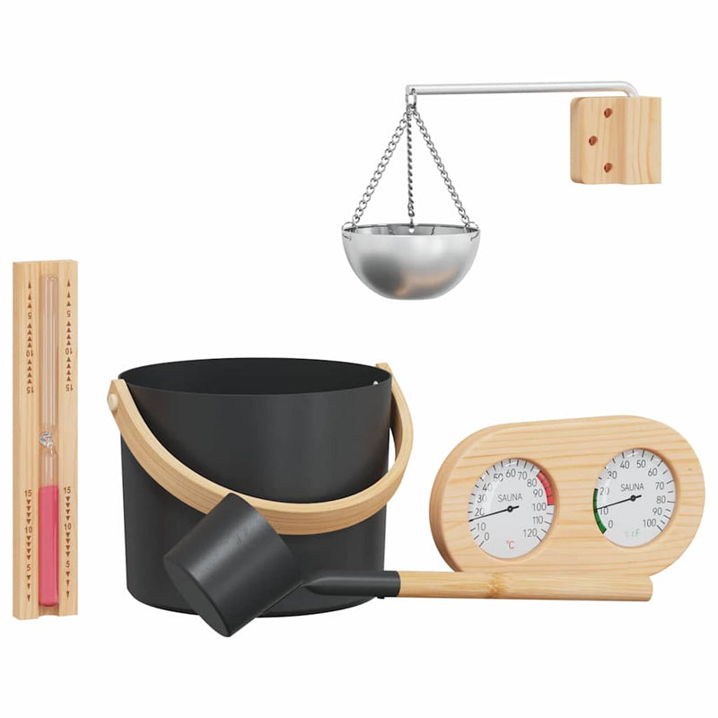 Chargez l'image dans la visionneuse de la galerie, Vidaxl sauna accessoire set 5 pcs zwart