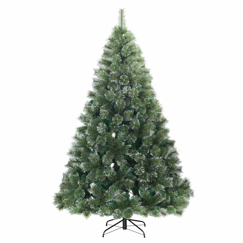 Afbeelding laden in galerijviewer, Vidaxl kunst kerstboom met geveerde takken, sneeuw bedekt groen 210 cm