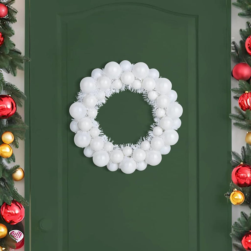 ギャラリービューアに画像をロードする, Vidaxl kerstbal kransen 2 pcs wit 33 x 33 x 7 cm polystyreen