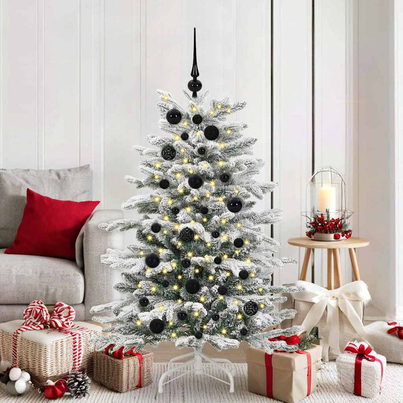 Chargez l'image dans la visionneuse de la galerie, Vidaxl kerstbal set met 150 led 61 pcs zwart kunststof