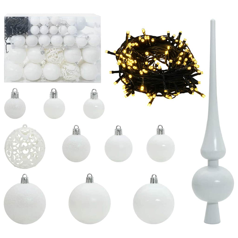 ギャラリービューアに画像をロードする, Vidaxl kerstbal set met 150 led 61 pcs wit kunststof