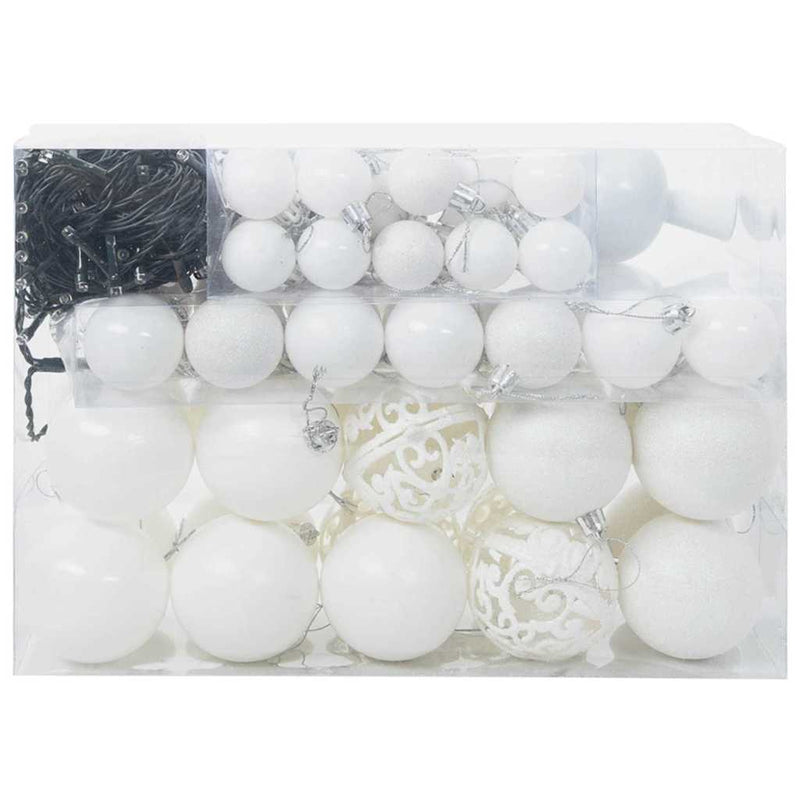 ギャラリービューアに画像をロードする, Vidaxl kerstbal set met 150 led 61 pcs wit kunststof