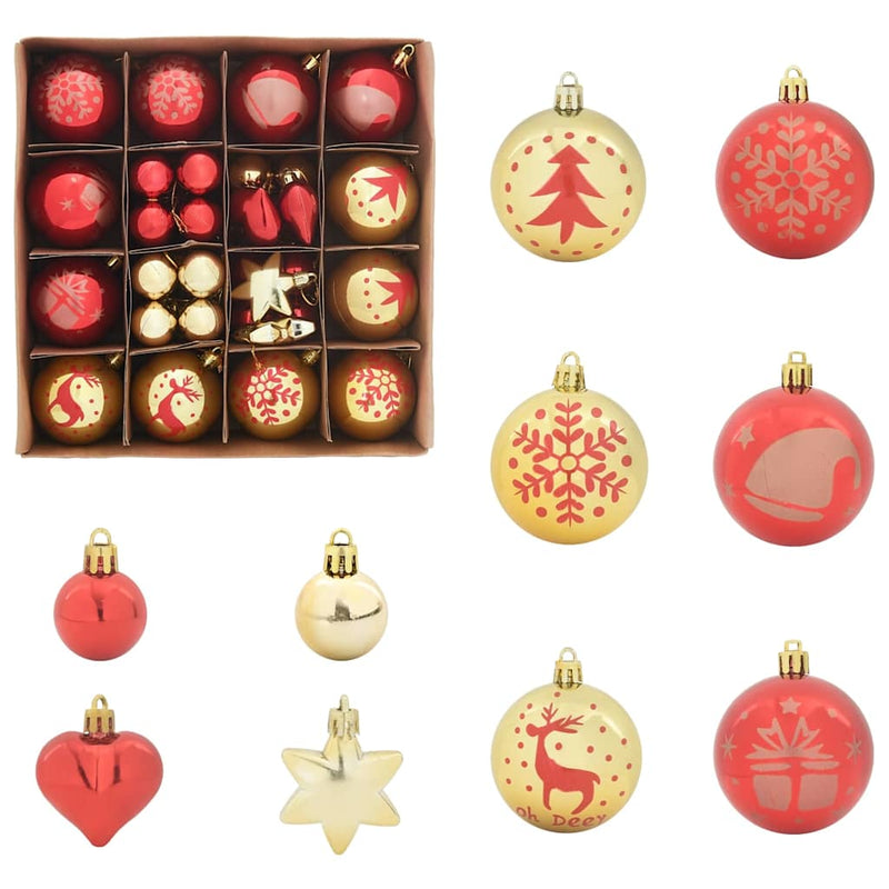 Chargez l'image dans la visionneuse de la galerie, Vidaxl kerstbal set 40 pcs goud en rood kunststof