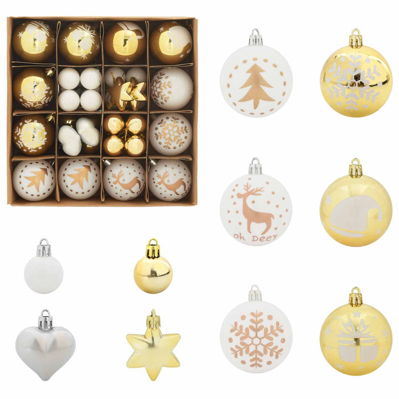 Chargez l'image dans la visionneuse de la galerie, Vidaxl kerstbal set 40 pcs wit en goud kunststof