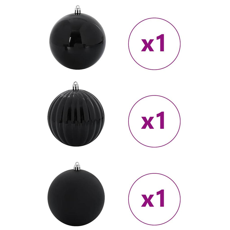ギャラリービューアに画像をロードする, Vidaxl kerstbal set xxl 3 pcs zwart kunststof