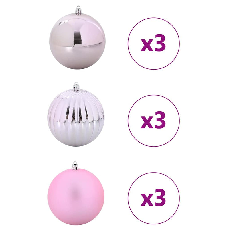 Chargez l'image dans la visionneuse de la galerie, Vidaxl kerstbal set xl 9 pcs roze kunststof