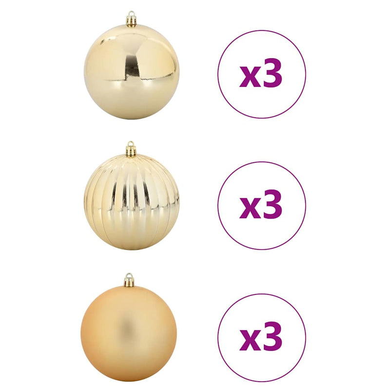 Afbeelding laden in galerijviewer, Vidaxl kerstbal set xl 9 pcs goud kunststof