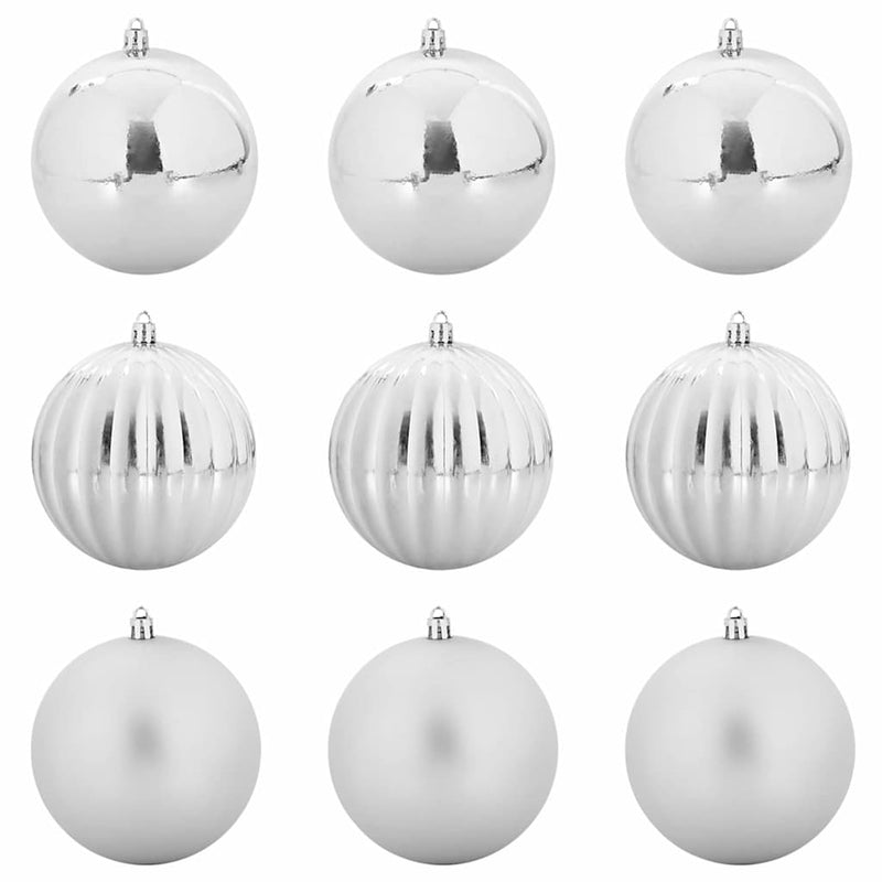 Afbeelding laden in galerijviewer, Vidaxl kerstbal set xl 9 pcs zilver kunststof