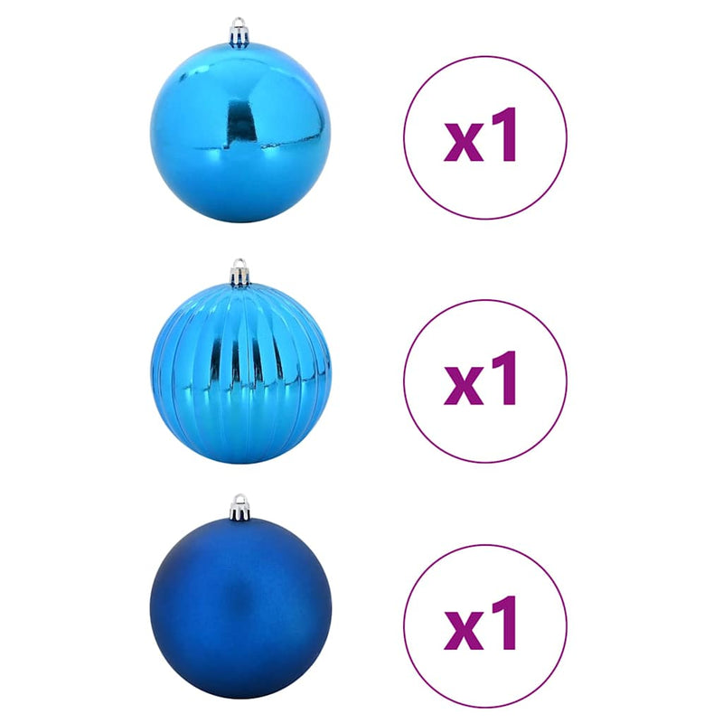 Afbeelding laden in galerijviewer, Vidaxl kerstbal set xxl 3 pcs blauw kunststof