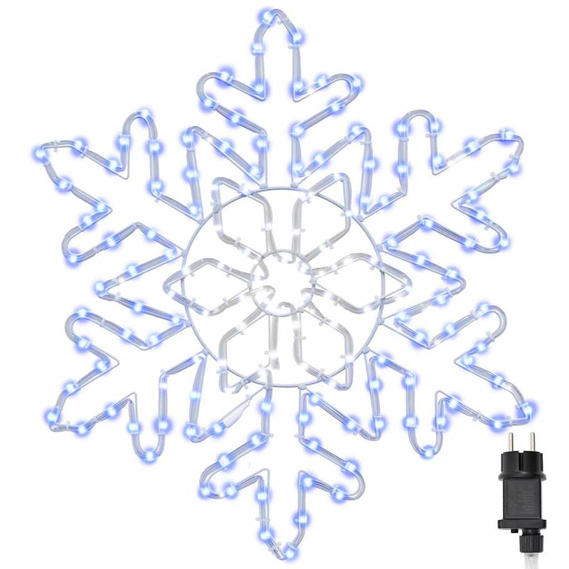 Afbeelding laden in galerijviewer, Vidaxl kerstsneeuwvlok met 156 led blauw 55,5 x 55,5 x 0,75cm pvc