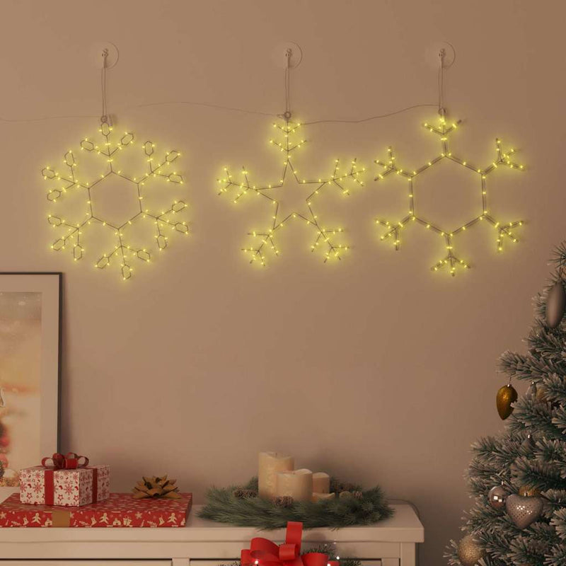 Afbeelding laden in galerijviewer, Vidaxl kerstsneeuwvlok met 252 led warmwit 44,5 x 38 cm pvc