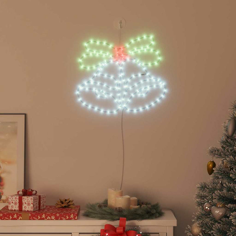 Afbeelding laden in galerijviewer, Vidaxl kerstbel met 144 led multikleur 57 x 47,5 cm pvc