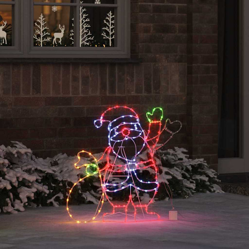Afbeelding laden in galerijviewer, Vidaxl kerstman licht met 168 led multikleur 58.5 x 60 x 1.3 cm ijzer