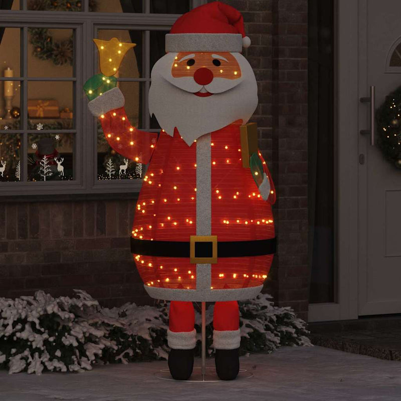 Afbeelding laden in galerijviewer, Vidaxl kerstman met 200 led warmwit 100 x 180 cm stof