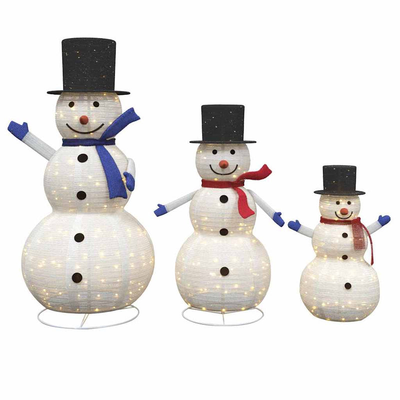 Afbeelding laden in galerijviewer, Vidaxl kerst sneeuwman familie met 270 led 3 pcs warmwit stof