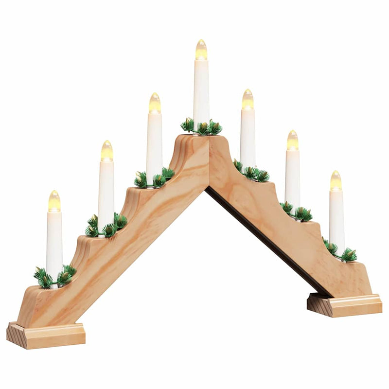 Afbeelding laden in galerijviewer, Vidaxl kerst kaars brug bruin 39.5 x 5 x 29 cm massief grenenhout