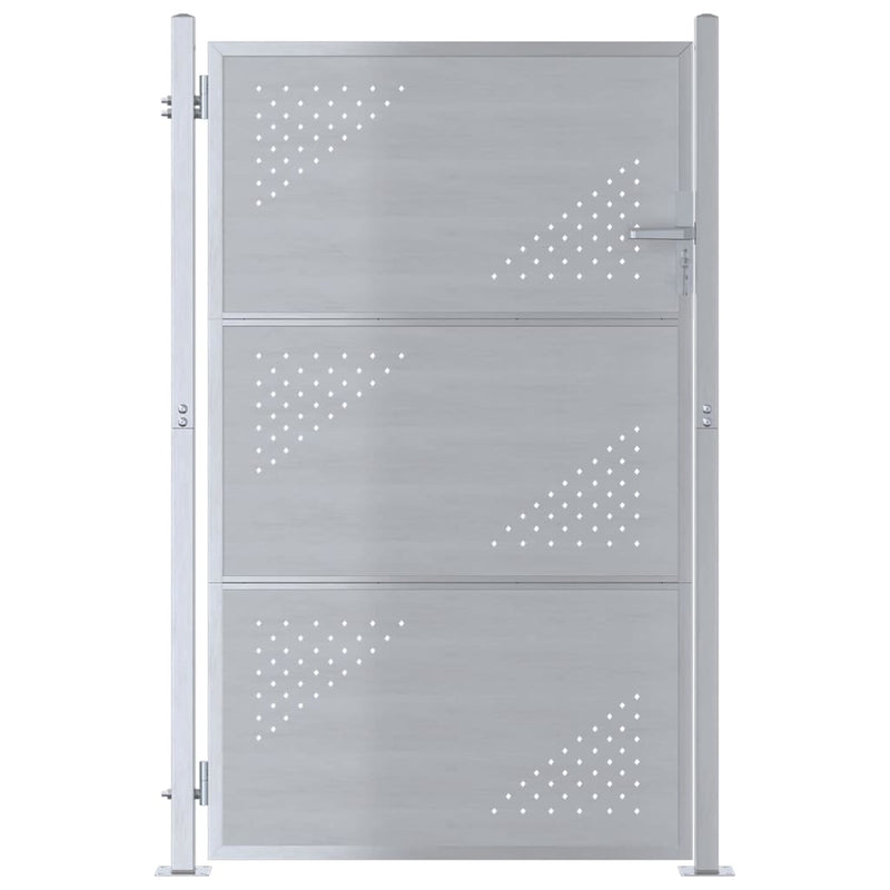 Afbeelding laden in galerijviewer, Vidaxl tuinpoort met slot zilver 100 x 125 cm roestvrij staal