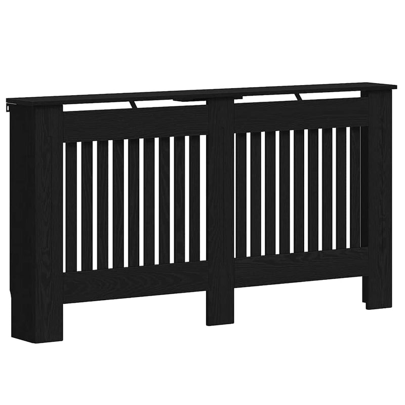 ギャラリービューアに画像をロードする, Vidaxl radiatorafdekking zwart eiken 152 x 19 x 81,5 cm bewerkt hout