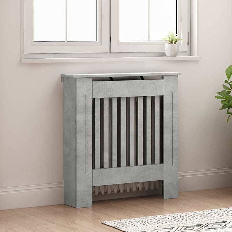 ギャラリービューアに画像をロードする, Vidaxl radiatorafdekking beton grijs 78 x 19 x 81,5 cm bewerkt hout