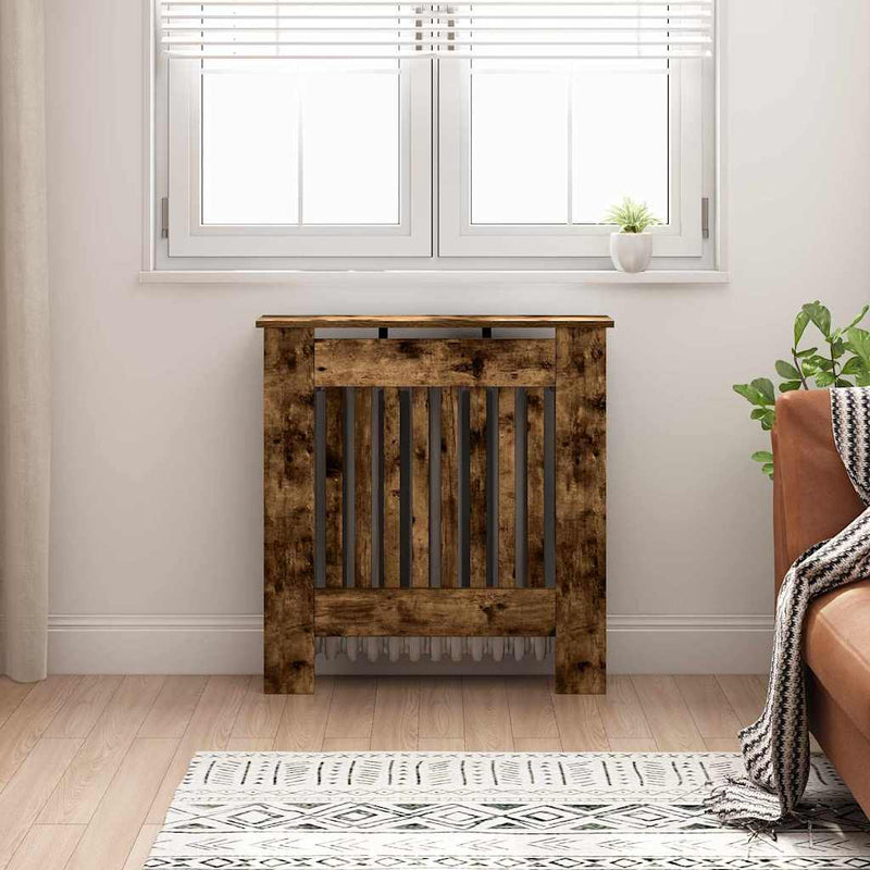 ギャラリービューアに画像をロードする, Vidaxl radiatorafdekking gerookt eiken 78 x 19 x 81,5 cm bewerkt hout