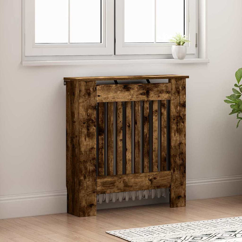 ギャラリービューアに画像をロードする, Vidaxl radiatorafdekking gerookt eiken 78 x 19 x 81,5 cm bewerkt hout