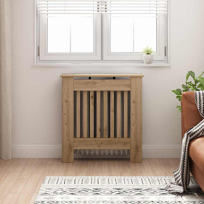 Afbeelding laden in galerijviewer, Vidaxl radiatorafdekking artisan eiken 78 x 19 x 81,5 cm bewerkt hout