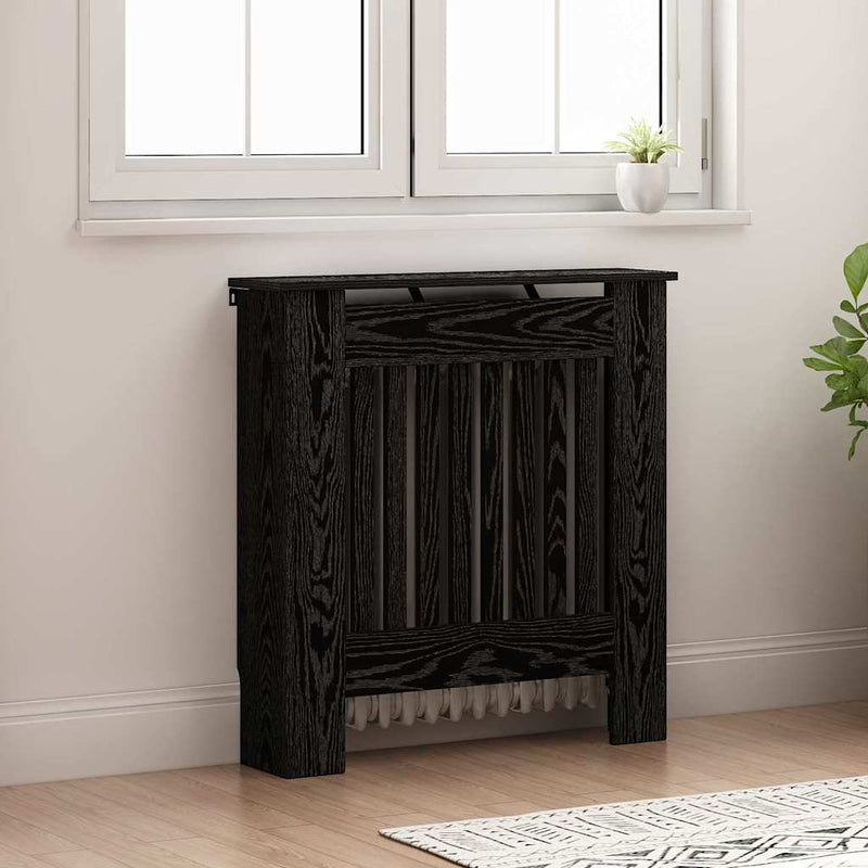 ギャラリービューアに画像をロードする, Vidaxl radiatorafdekking zwart eiken 78 x 19 x 81,5 cm bewerkt hout