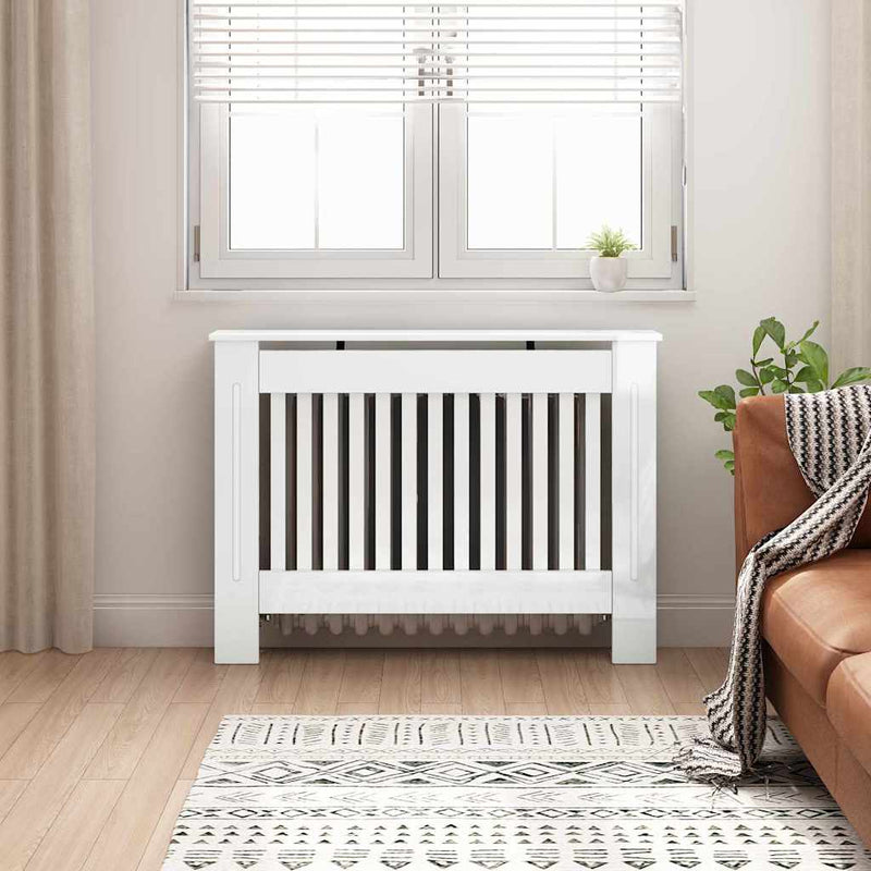 ギャラリービューアに画像をロードする, Vidaxl radiatorafdekking hoogglans wit 112 x 19 x 81,5 cm bewerkt hout