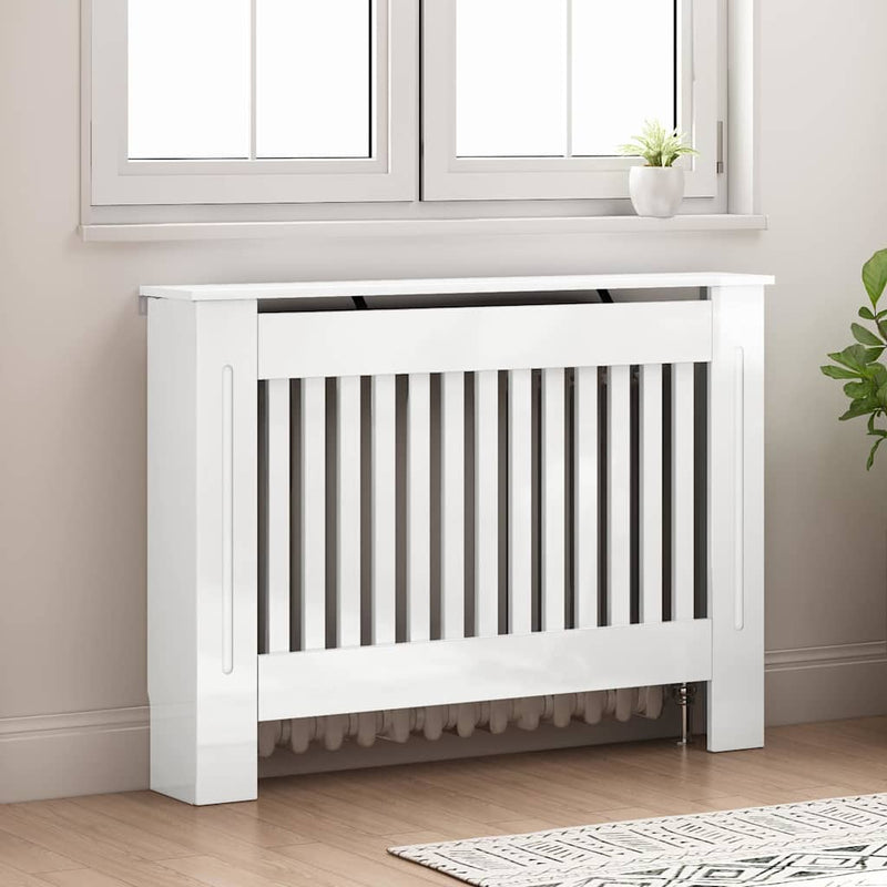 ギャラリービューアに画像をロードする, Vidaxl radiatorafdekking hoogglans wit 112 x 19 x 81,5 cm bewerkt hout