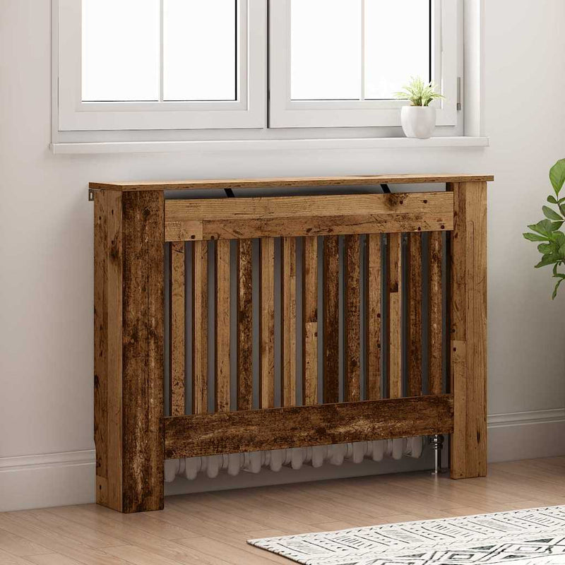 ギャラリービューアに画像をロードする, Vidaxl radiatorafdekking oud hout 112 x 19 x 81,5 cm bewerkt hout