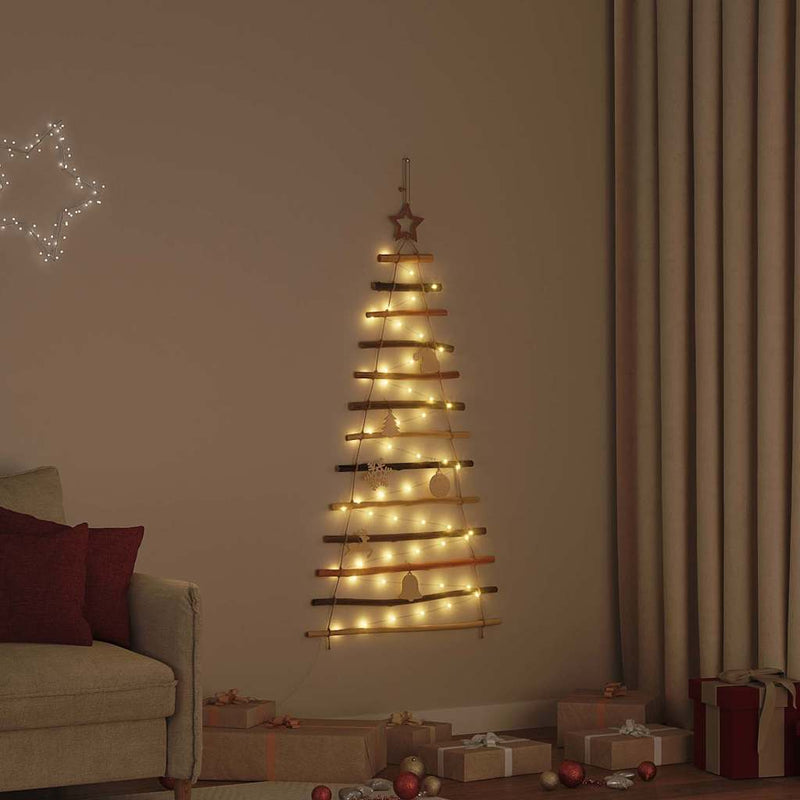 Chargez l'image dans la visionneuse de la galerie, Vidaxl kerstboom met 50 led naturel 120 cm massief essenhout