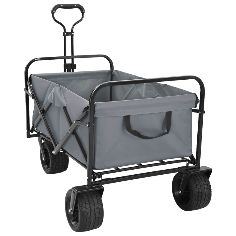 Afbeelding laden in galerijviewer, Vidaxl vouwbare handtrolley grijs 89 x 63 x 96 cm staal en oxford stof