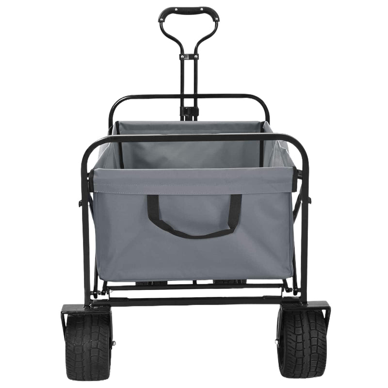 Afbeelding laden in galerijviewer, Vidaxl vouwbare handtrolley grijs 89 x 63 x 96 cm staal en oxford stof