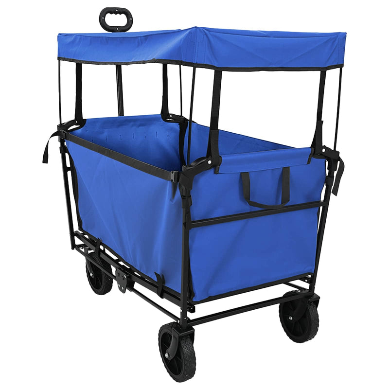 Afbeelding laden in galerijviewer, Vidaxl vouwbare handtrolley zwart 105 x 56.5 x 116 cm oxford stof